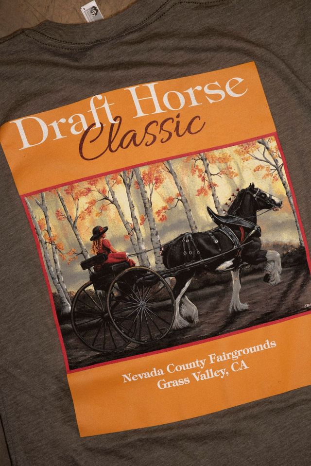 Draft Horse Classic T-shirt for the Nevada County Fairgrounds, printed with simulated process